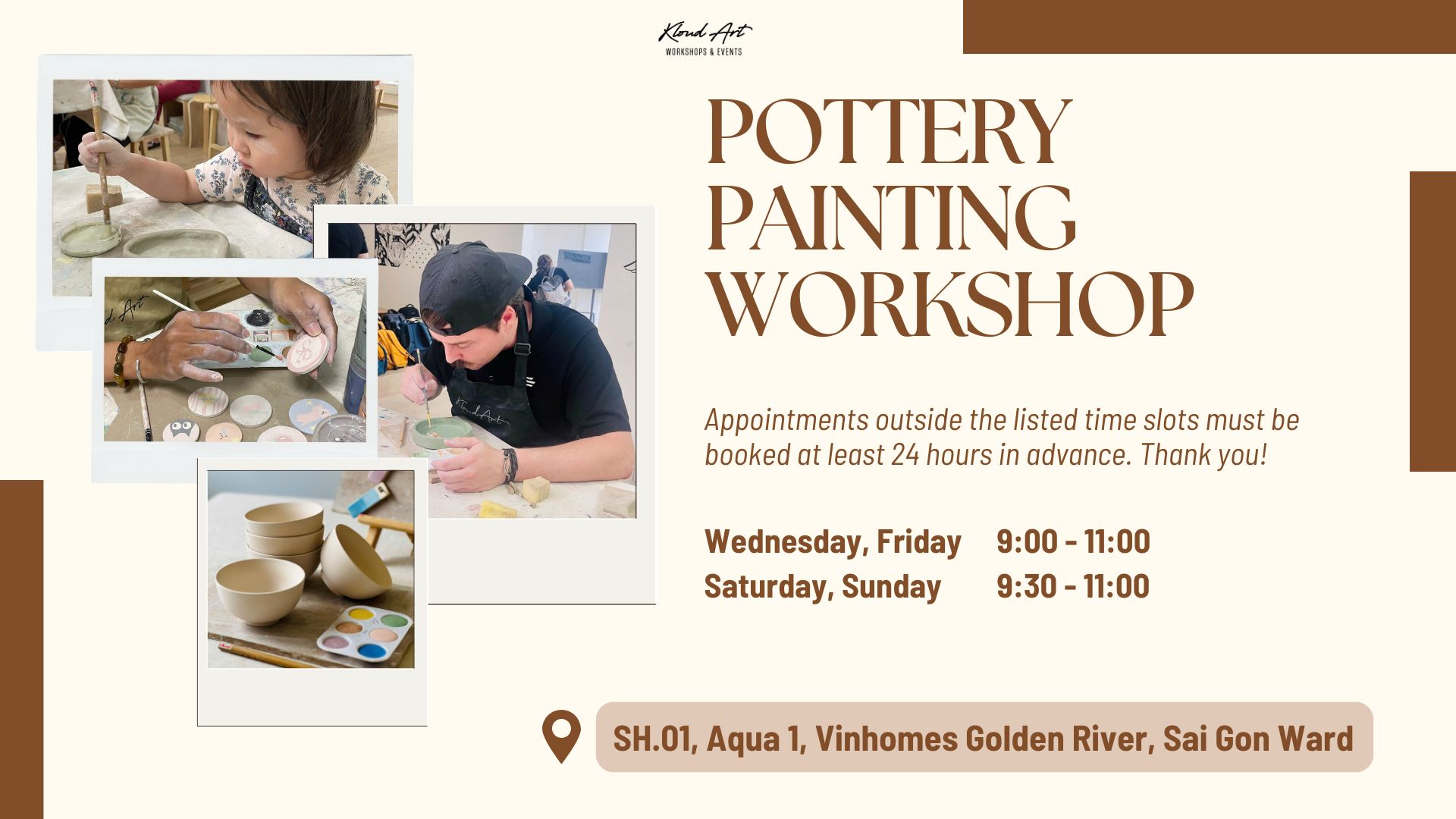 [Kloud Art - Vinhomes Golden River] POTTERY PAINTING WORKSHOP