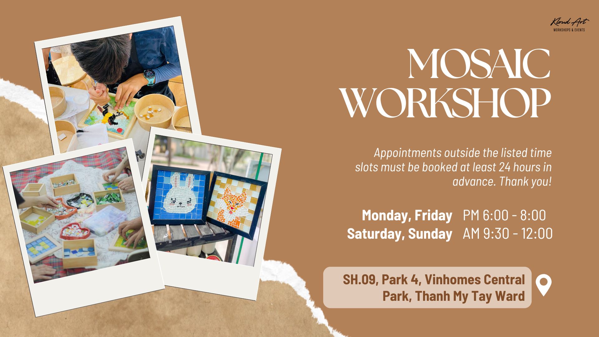 [Kloud Art - Vinhomes Central Park] WORKSHOP TRANH GHÉP MOSAIC