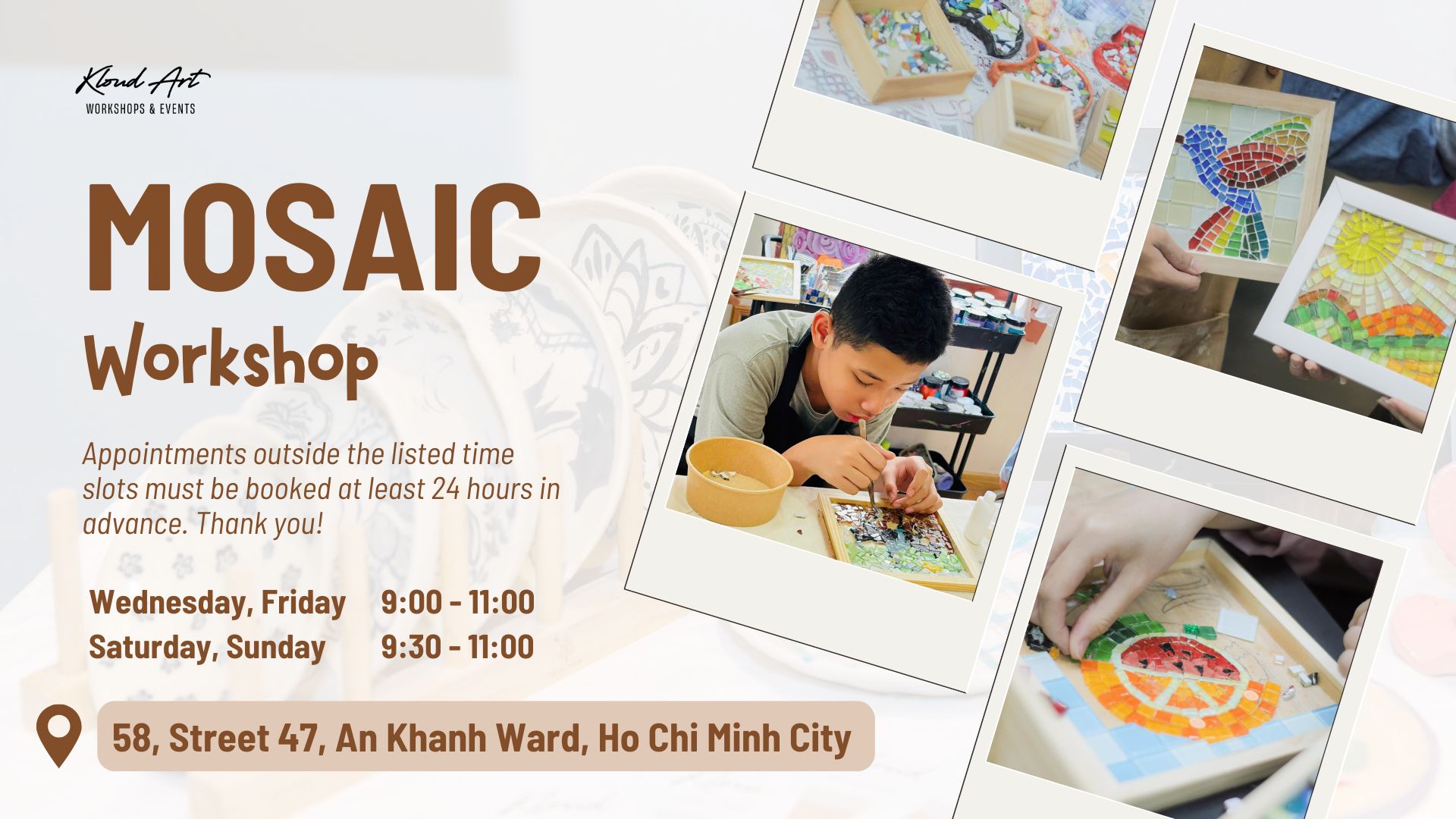 [Kloud Art - Thảo Điền] WORKSHOP TRANH GHÉP MOSAIC