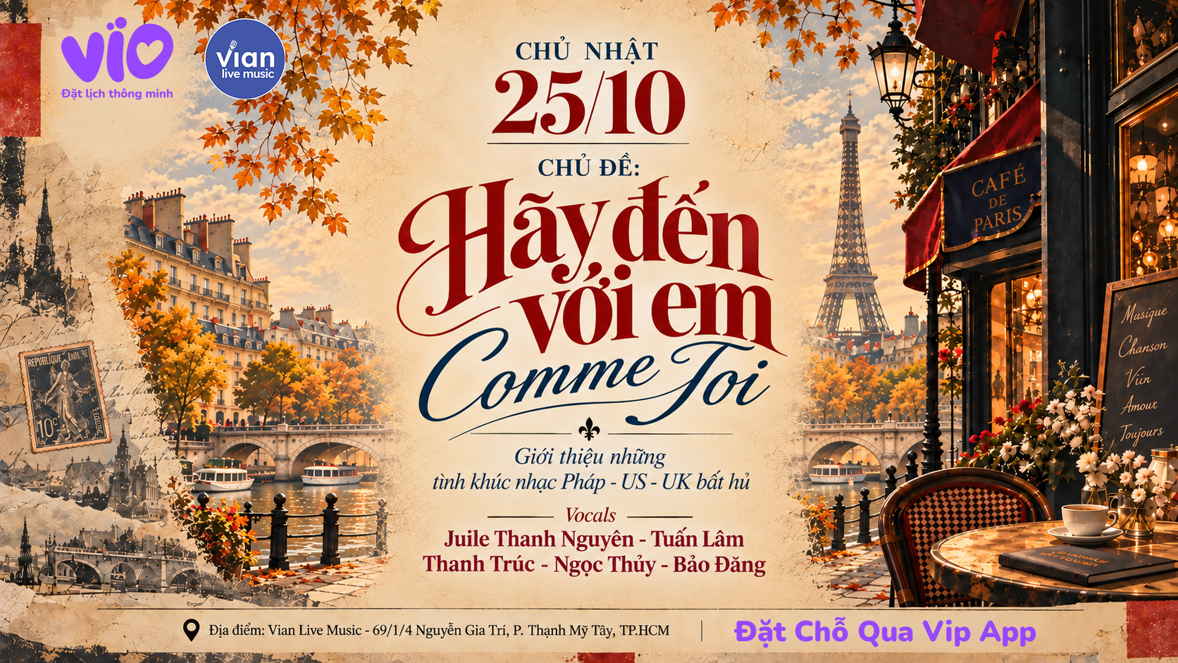 Vian Live Music: Đêm nhạc “Hãy Đến Với Em, Comme Toi”