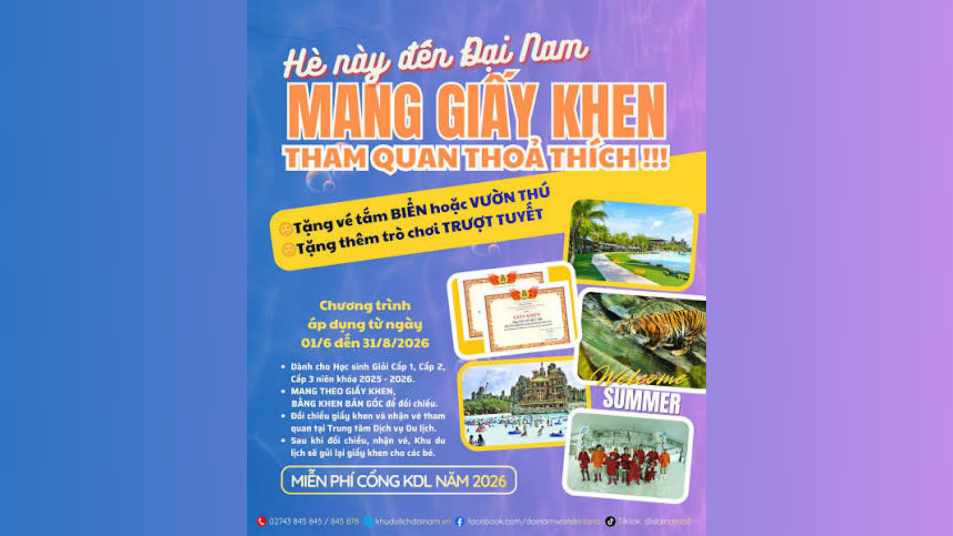 ĐẠI NAM OFFERS FREE ADMISSION FOR ALL VISITORS!