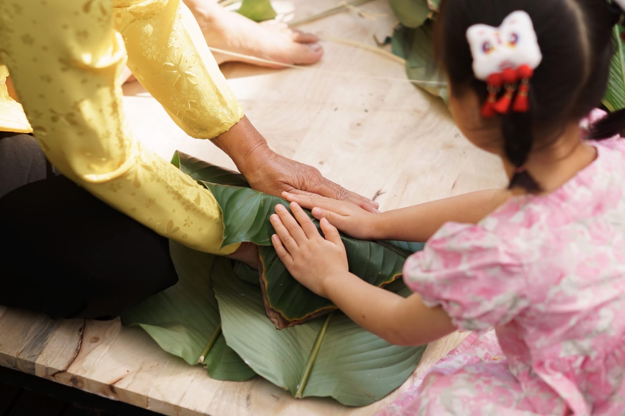 Chơi tết trong vườn